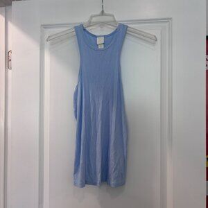 H&M Light Blue Ribbed Scuba Cut Tank Top